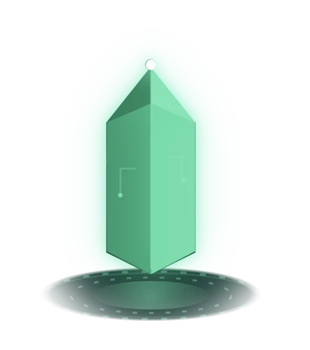 The default HQ: a single faceted crystal on a dais.