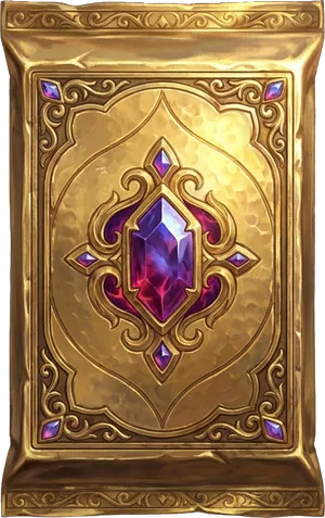 The Reliquary, a pack in gold set with a violet stone